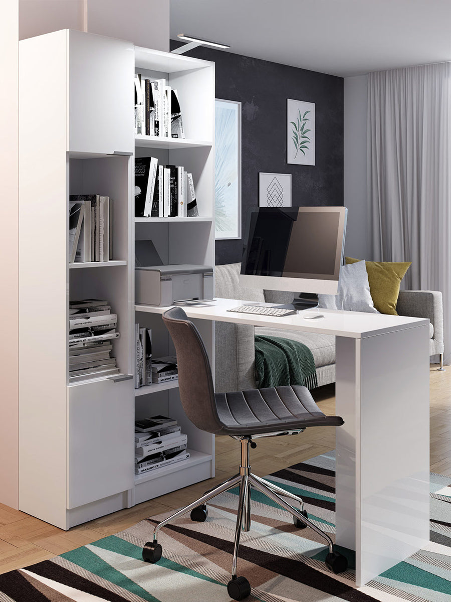 Íróasztal B1 (Kylie), Szín: Fehér, Világítás: Igen