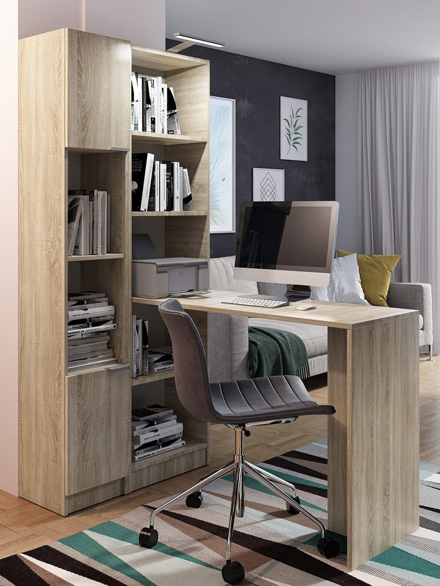 Íróasztal B1 (Kylie), Szín: Sonoma tölgy, Világítás: Igen