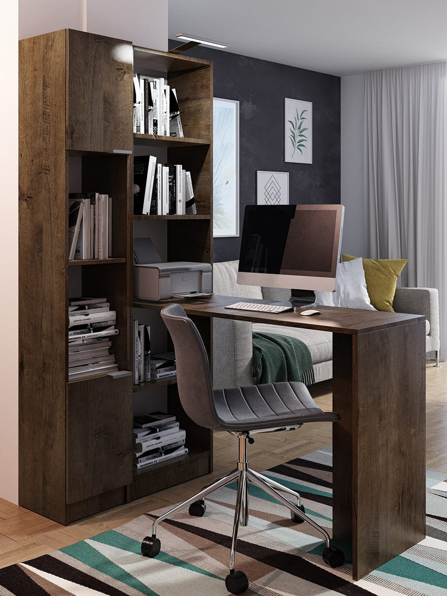 Íróasztal B1 (Kylie), Szín: Sötét kőris, Világítás: Igen