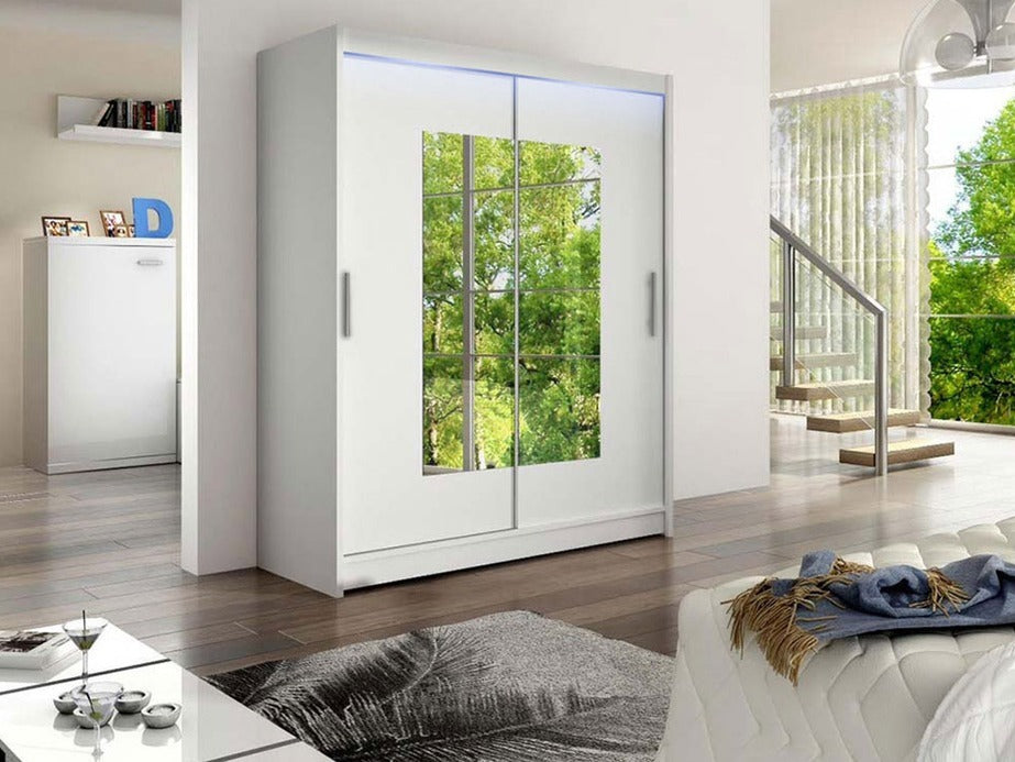 Gardróbszekrény Westa III (Presto), Szín: Fehér, Led világítás: Igen