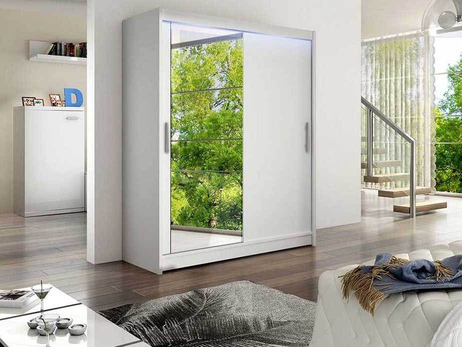 Gardróbszekrény Westa VI (Presto), Szín: Fehér, Led világítás: Igen