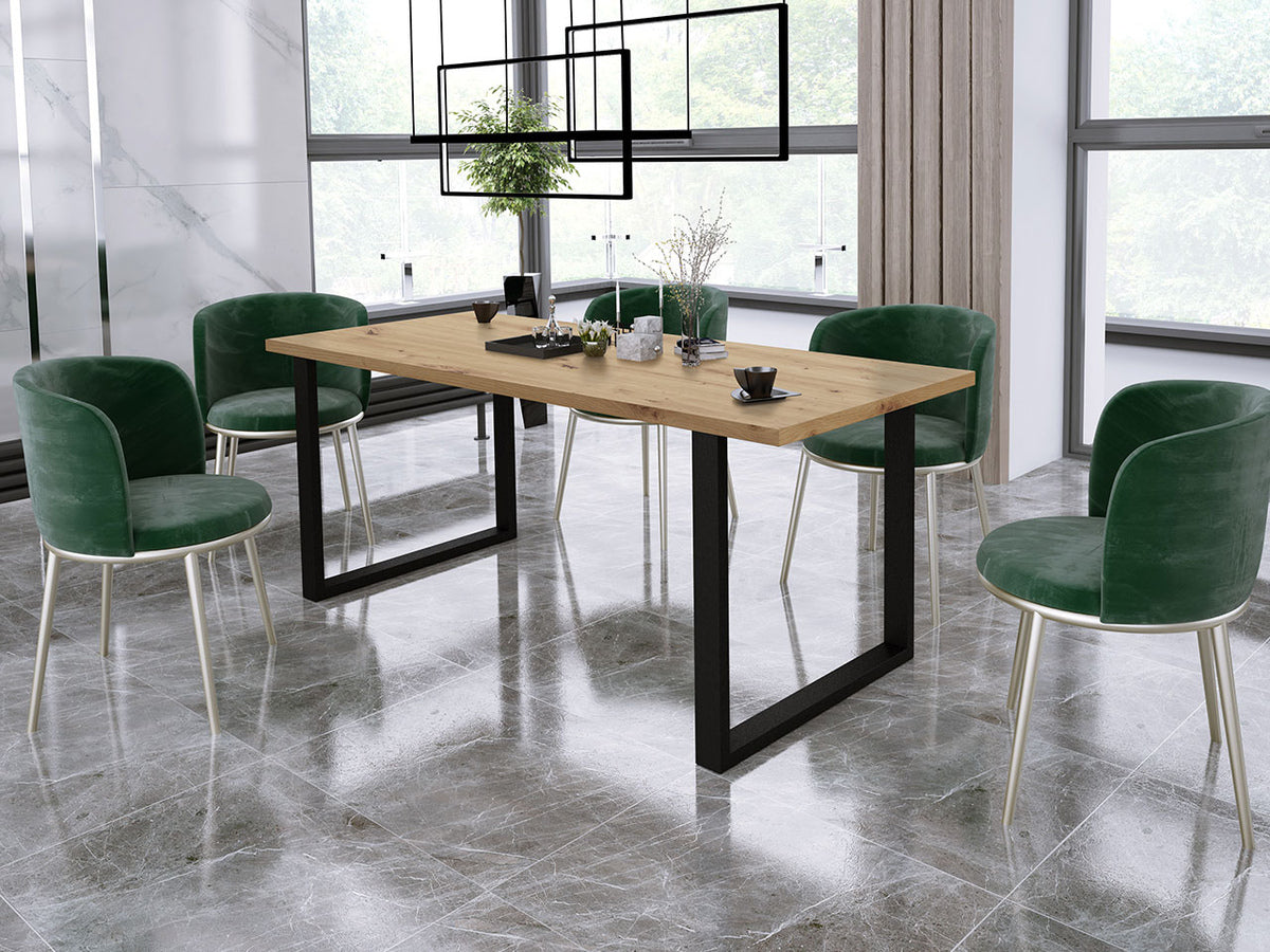 Asztal IMPERIAL (Wawik) 185x67, Szín: Artisan tölgy + Fekete