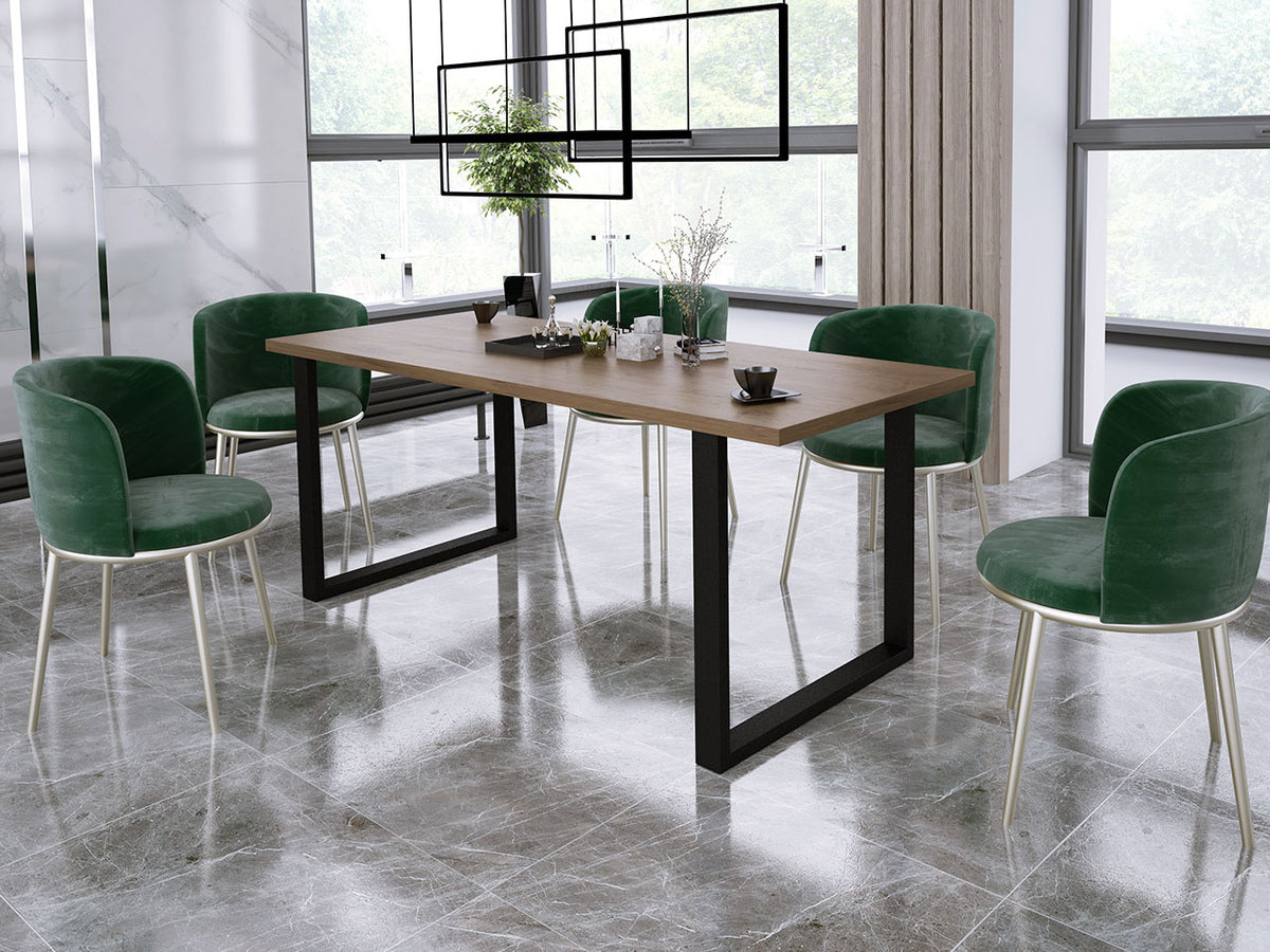 Asztal IMPERIAL (Wawik) 185x67, Szín: Lándzsa tölgy + Fekete