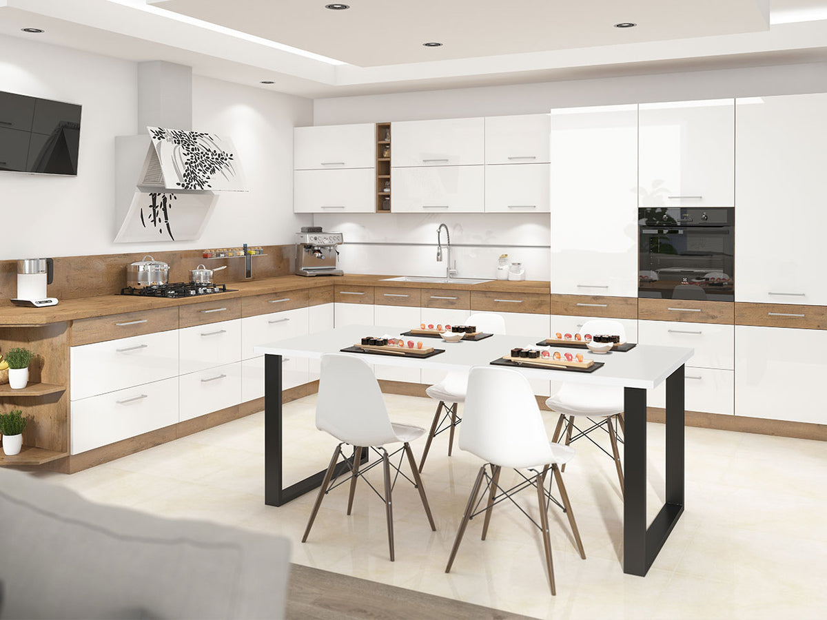 Asztal IMPERIAL (Wawik) 185x90, Szín: Fehér + Fekete