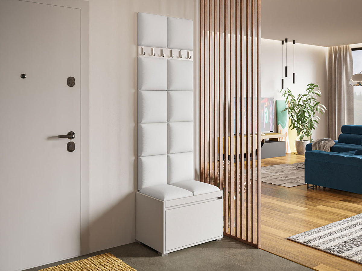 Előszoba garnitúra GRAWIS (Konkor) 60 + 12sz, Szín: Fehér + Öko bőr Soft 017