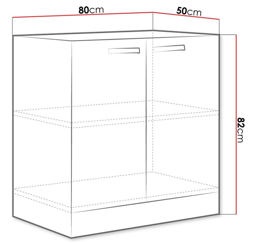 Moduláris szekrény ajtókkal Multiline 80 D 2F BB (Szürke + Fényes krém)