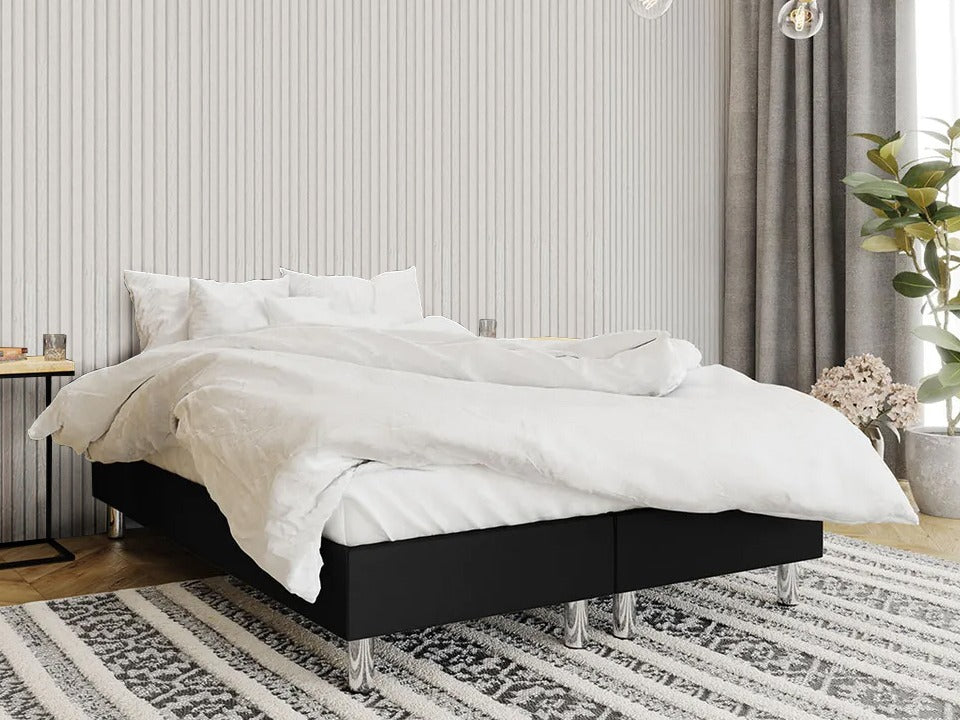 Kontinentális ágy LUX-BAZA (Estelle-Baza), Szín: Öko bőr Soft 011, Alvó felület mérete: 160 x 200 cm