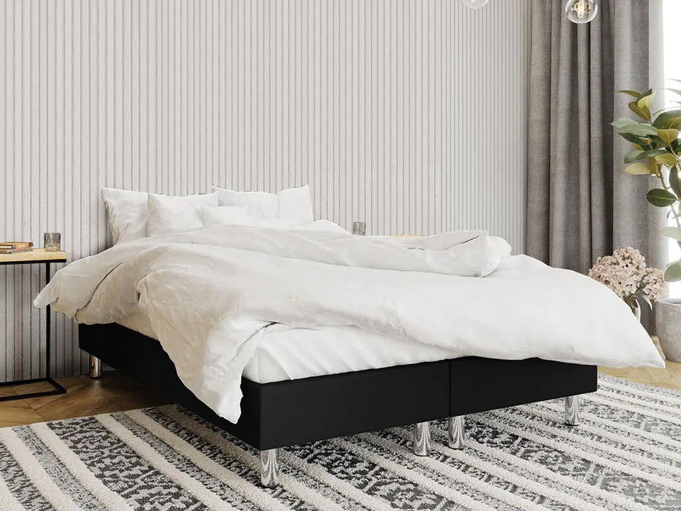 Kontinentális ágy LUX-BAZA (Estelle-Baza), Szín: Öko bőr Soft 011, Alvó felület mérete: 180 x 200 cm