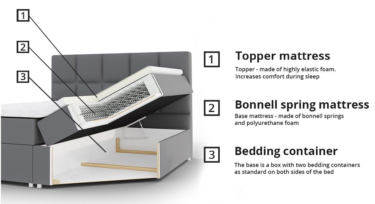 Kontinentális ágy FIGARO (Durian), Szín: Öko bőr Soft 017, Alvó felület mérete: 180 x 200 cm