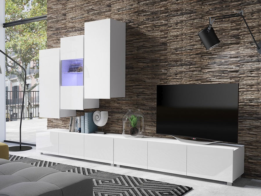 Nappali szett Calabrini (Bralani XVII), Led világítás: Nem, Szín: Fényes fehér