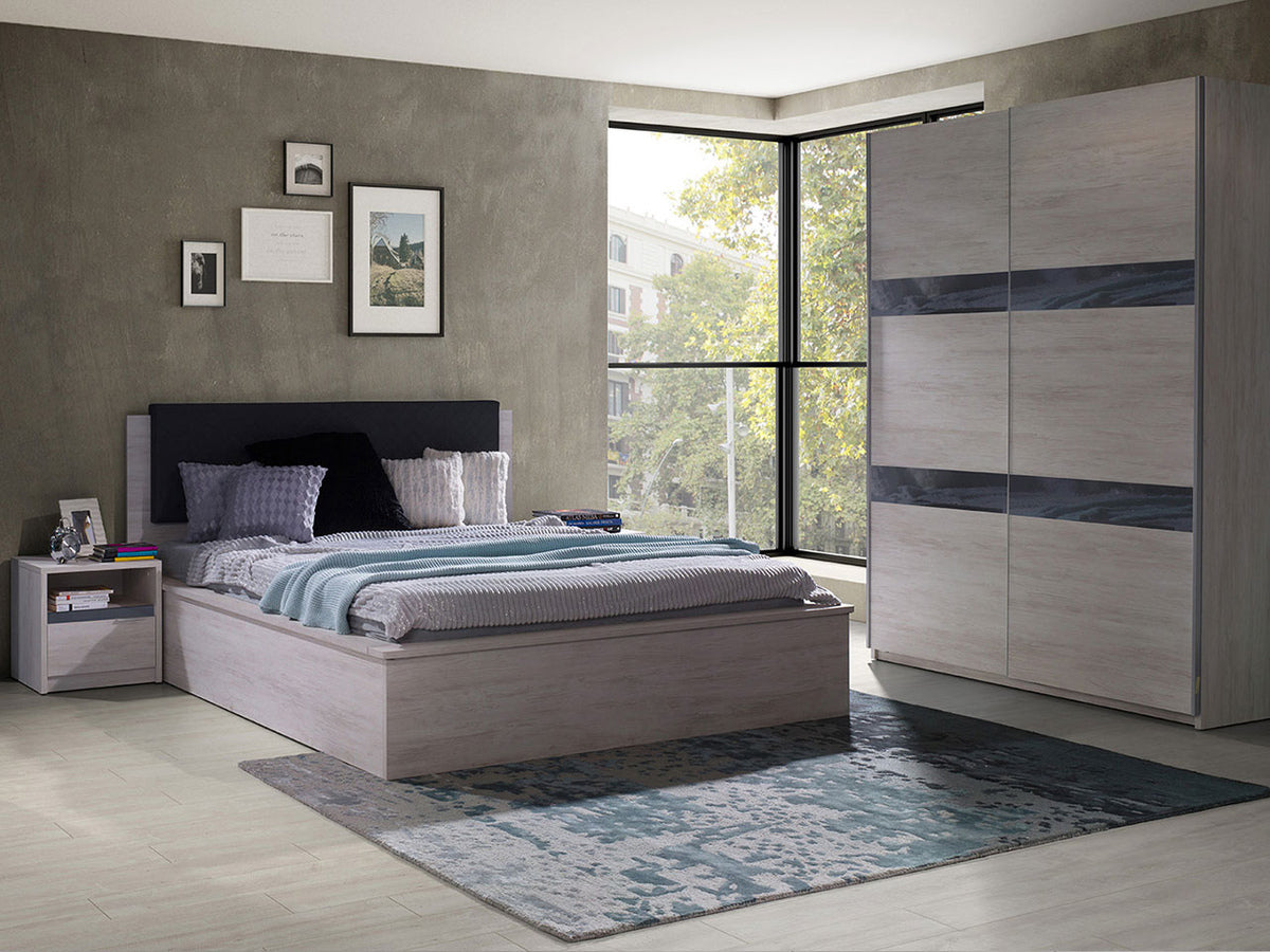 Ágy Denver (Verdek VD06), Led világítás: Nem, Szín: Monastery tölgy + Soft Pik 011