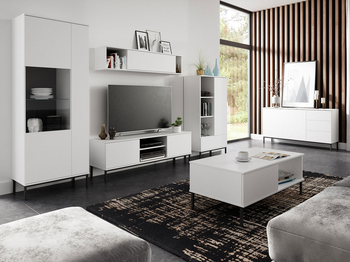 Nappali szett QUERTY I (Marinez I), Szín: Fehér, Led világítás: Igen