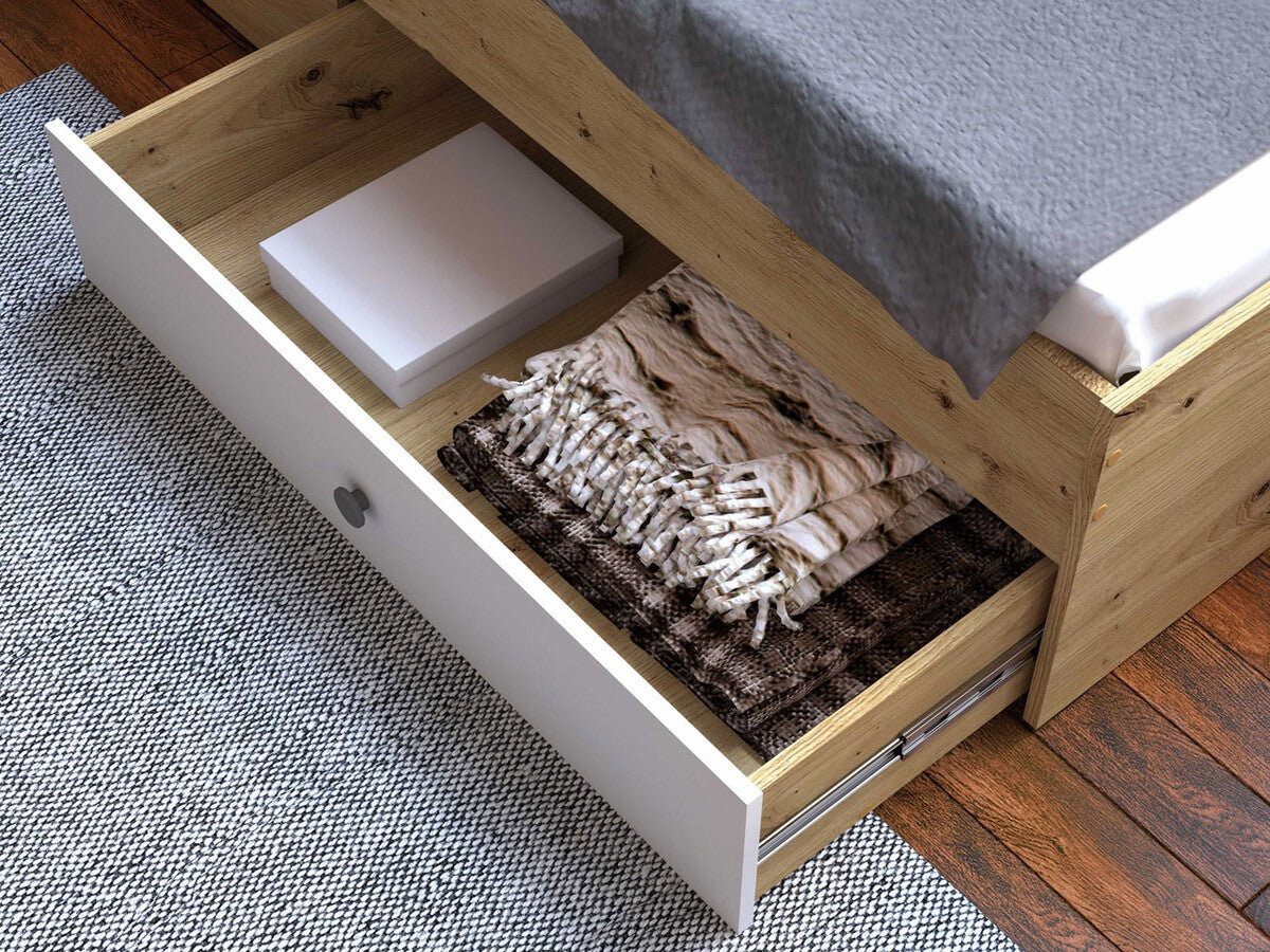 Ágy Nero 14 (Wurak), Szín: Artisan tölgy + Fehér