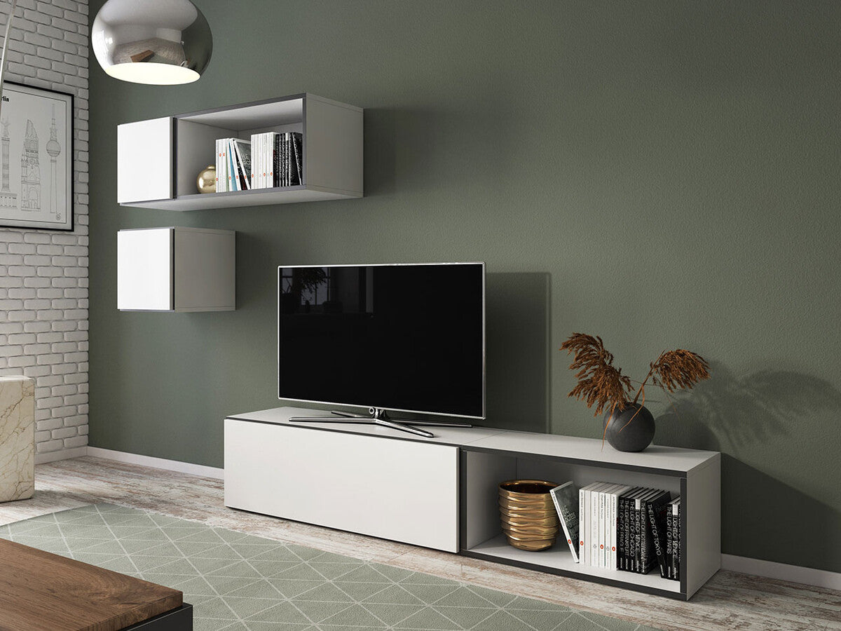 Fali szekrény Roco (Nessor NS05), Szín: Antracit + Wotan tölgy