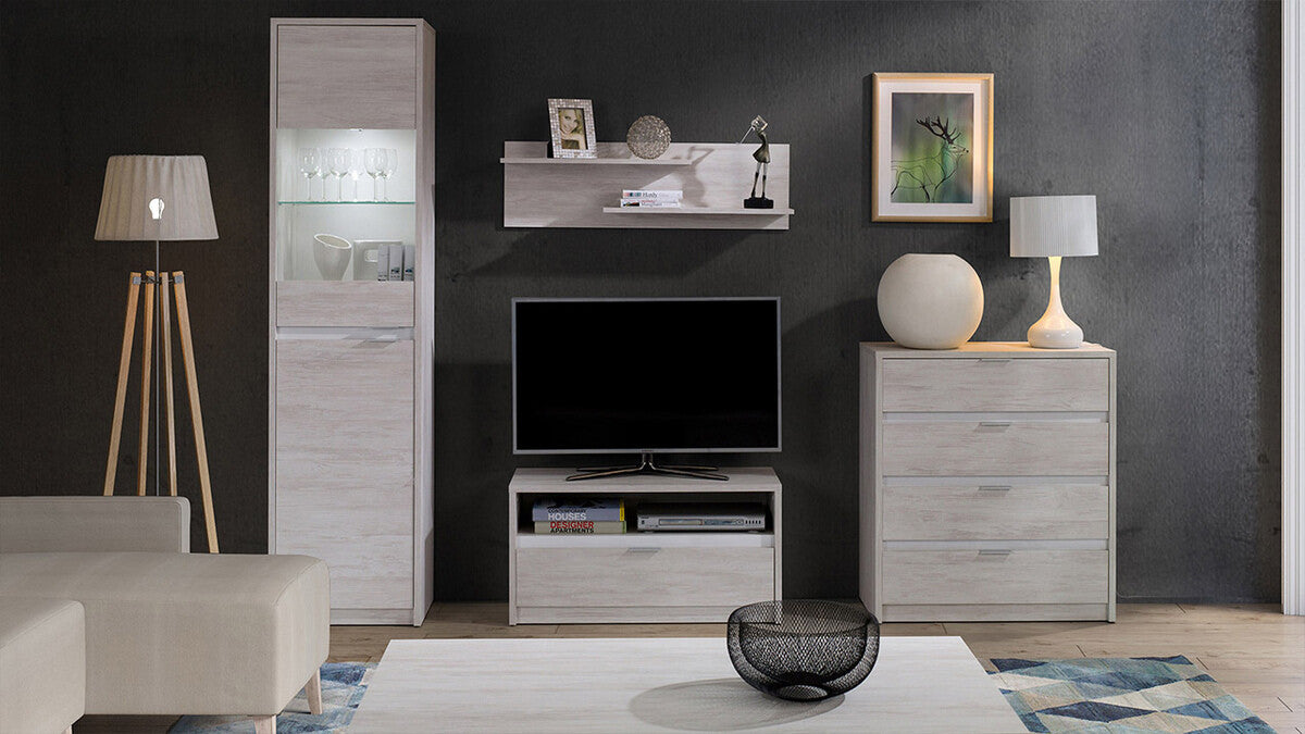 Komód Denver (Verdek K4SZ VD03) I, Szín: Monastery tölgy + Fényes fekete