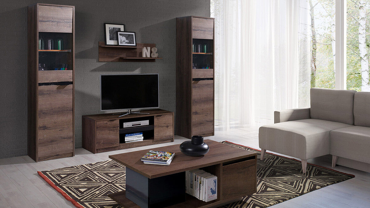 Dohányzóasztal Denver (Verdek VD05), Szín: Monastery tölgy + Fényes fekete