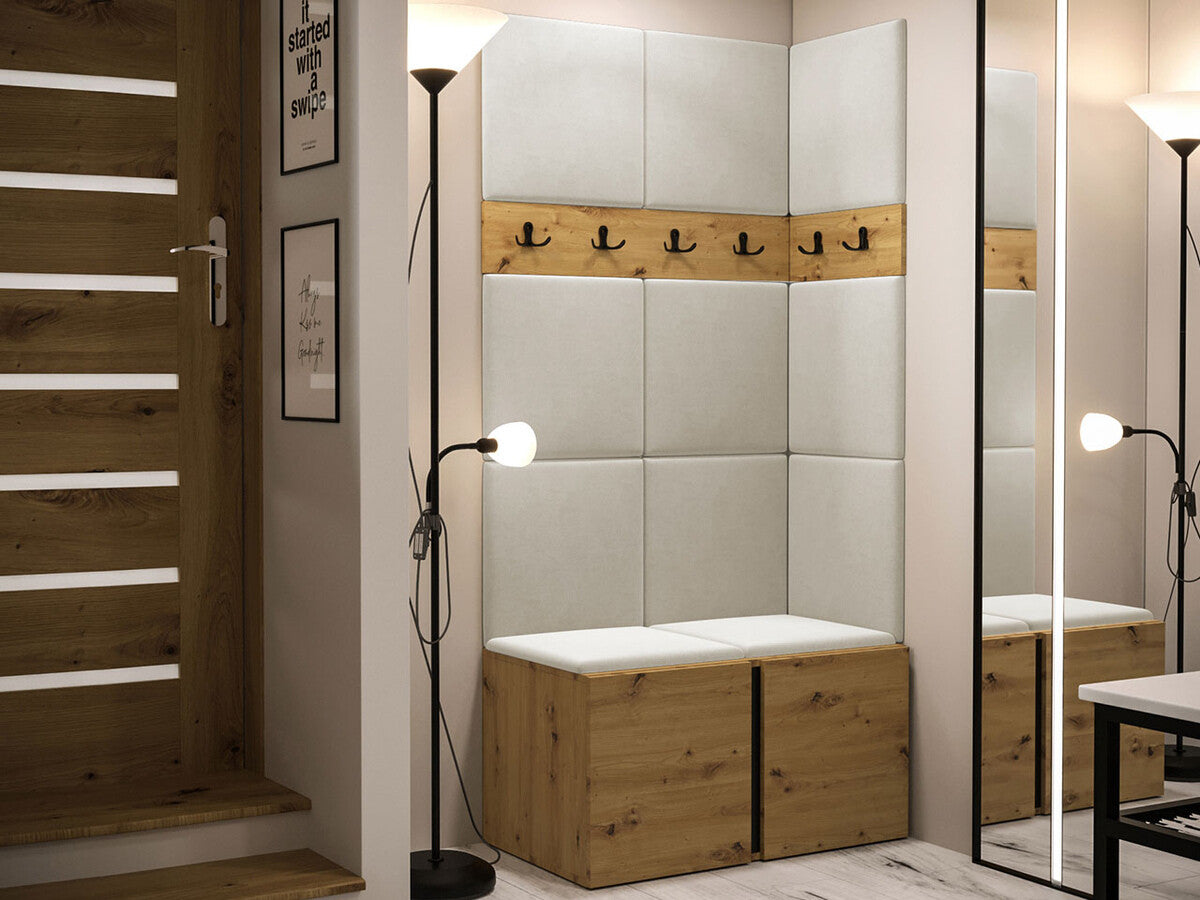 Előszoba garnitúra ORION I (Tavasz I), Keret színe: Artisan tölgy, Puha falpanel színe: Manila 02