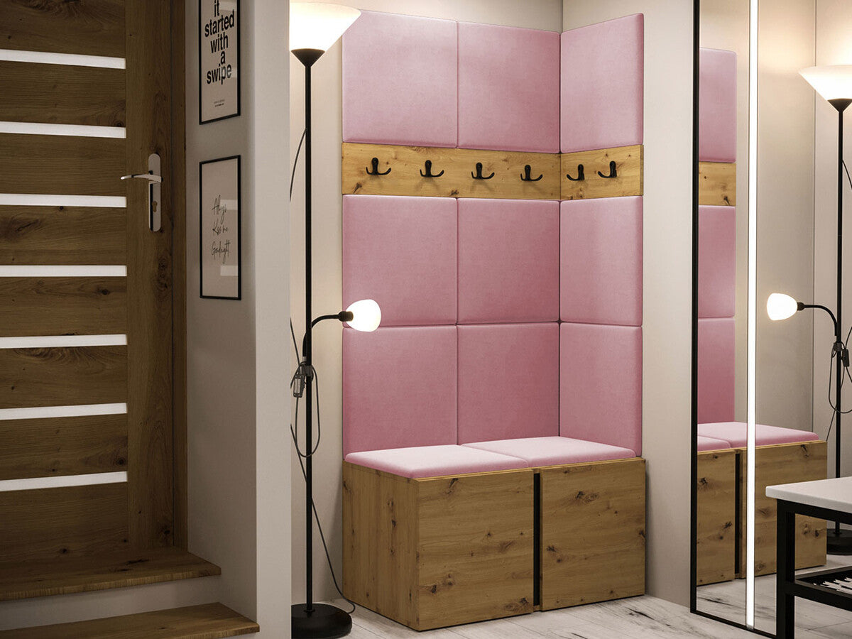 Előszoba garnitúra ORION I (Tavasz I),Keret színe: Artisan tölgy, Puha falpanel színe: Manila 09