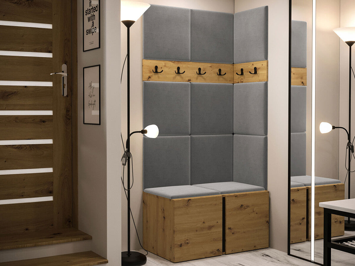 Előszoba garnitúra ORION I (Tavasz I), Keret színe: Artisan tölgy, Puha falpanel színe: Manila 16