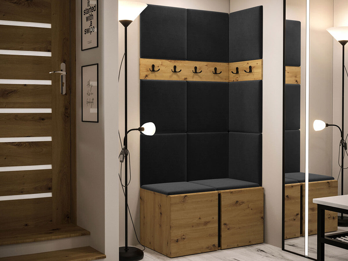 Előszoba garnitúra ORION I (Tavasz I), Keret színe: Artisan tölgy, Puha falpanel színe: Manila 18