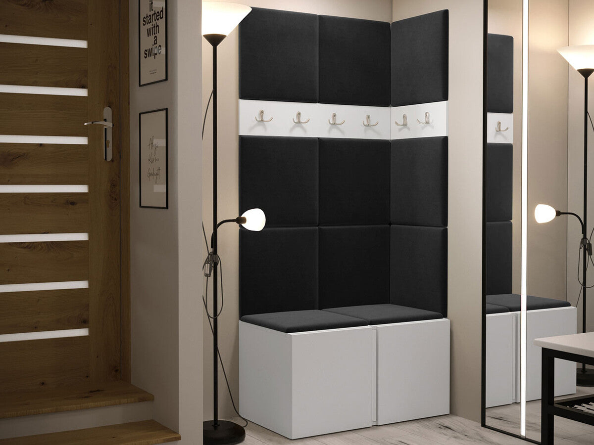 Előszoba garnitúra ORION I (Tavasz I), Keret színe: Fehér, Puha falpanel színe: Manila 18