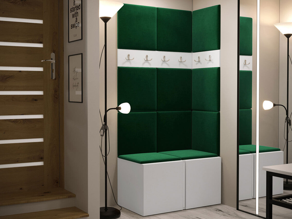 Előszoba garnitúra ORION I (Tavasz I), Keret színe: Fehér, Puha falpanel színe: Manila 35