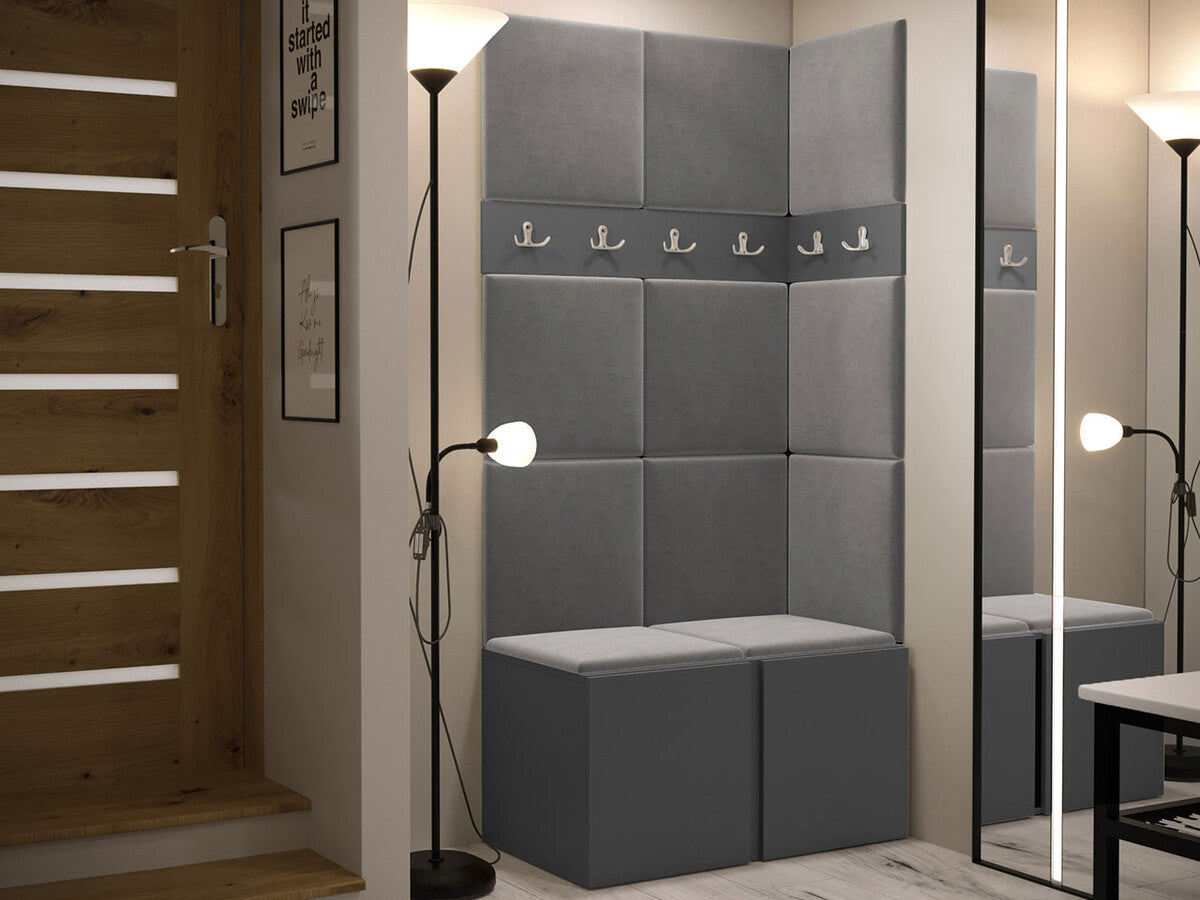 Előszoba garnitúra ORION I (Tavasz I), Keret színe: Grafit, Puha falpanel színe: Manila 16