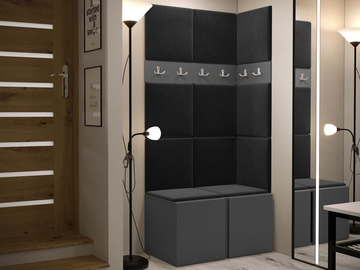 Előszoba garnitúra ORION I (Tavasz I), Keret színe: Grafit, Puha falpanel színe: Manila 18