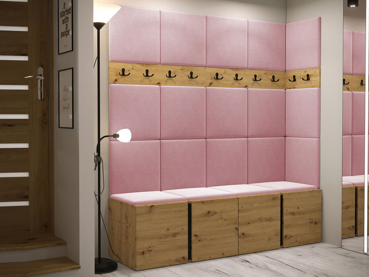 Előszoba garnitúra ORION II (Tavasz II), Keret színe: Artisan tölgy, Puha falpanel színe: Manila 09