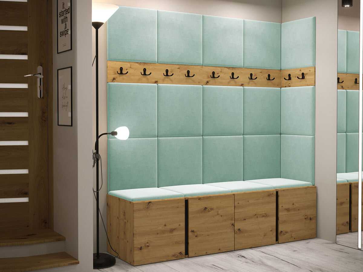 Előszoba garnitúra ORION II (Tavasz II), Keret színe: Artisan tölgy, Puha falpanel színe: Manila 11