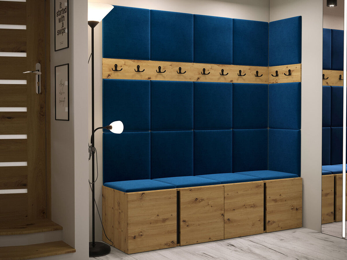 Előszoba garnitúra ORION II (Tavasz II), Keret színe: Artisan tölgy, Puha falpanel színe: Manila 26