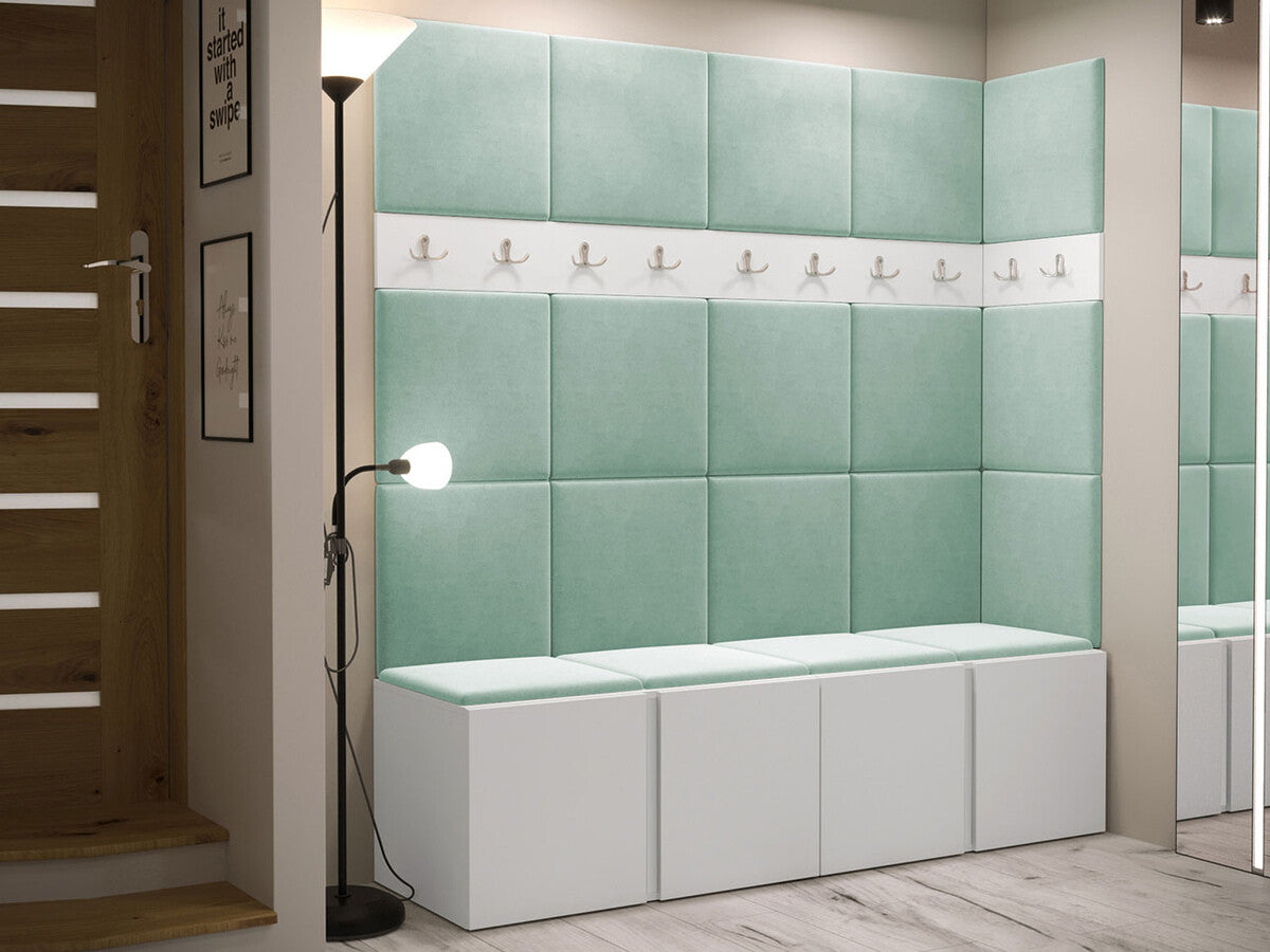 Előszoba garnitúra ORION II (Tavasz II), Keret színe: Fehér, Puha falpanel színe: Manila 11