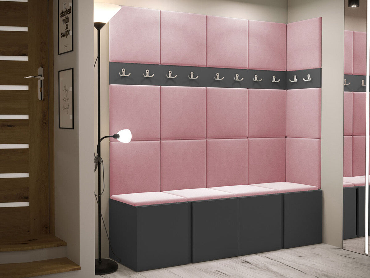 Előszoba garnitúra ORION II (Tavasz II), Keret színe: Grafit, Puha falpanel színe: Manila 09