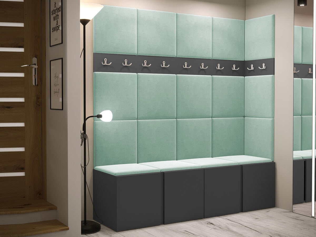 Előszoba garnitúra ORION II (Tavasz II), Keret színe: Grafit, Puha falpanel színe: Manila 11