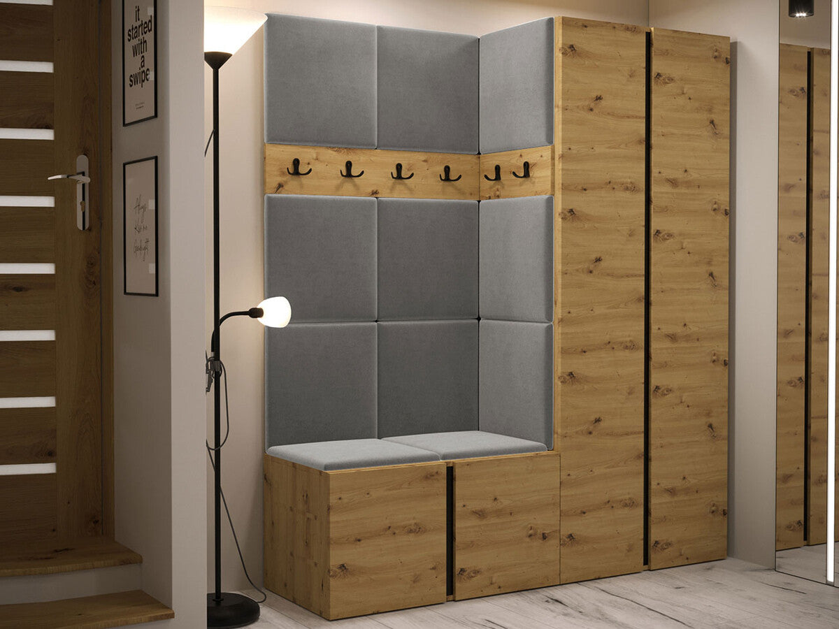 Előszoba garnitúra ORION III (Tavasz III), Keret színe: Artisan tölgy, Puha falpanel színe: Manila 16