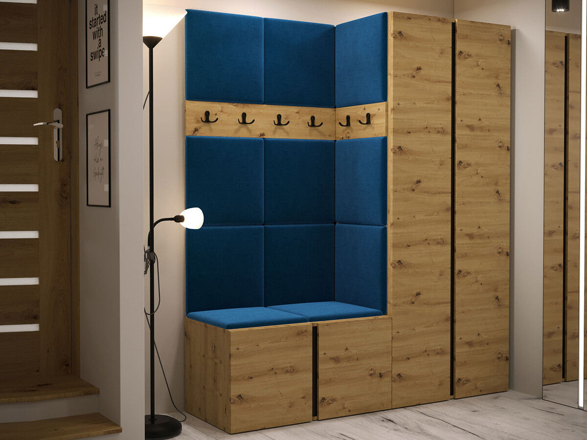 Előszoba garnitúra ORION III (Tavasz III), Keret színe: Artisan tölgy, Puha falpanel színe: Manila 26