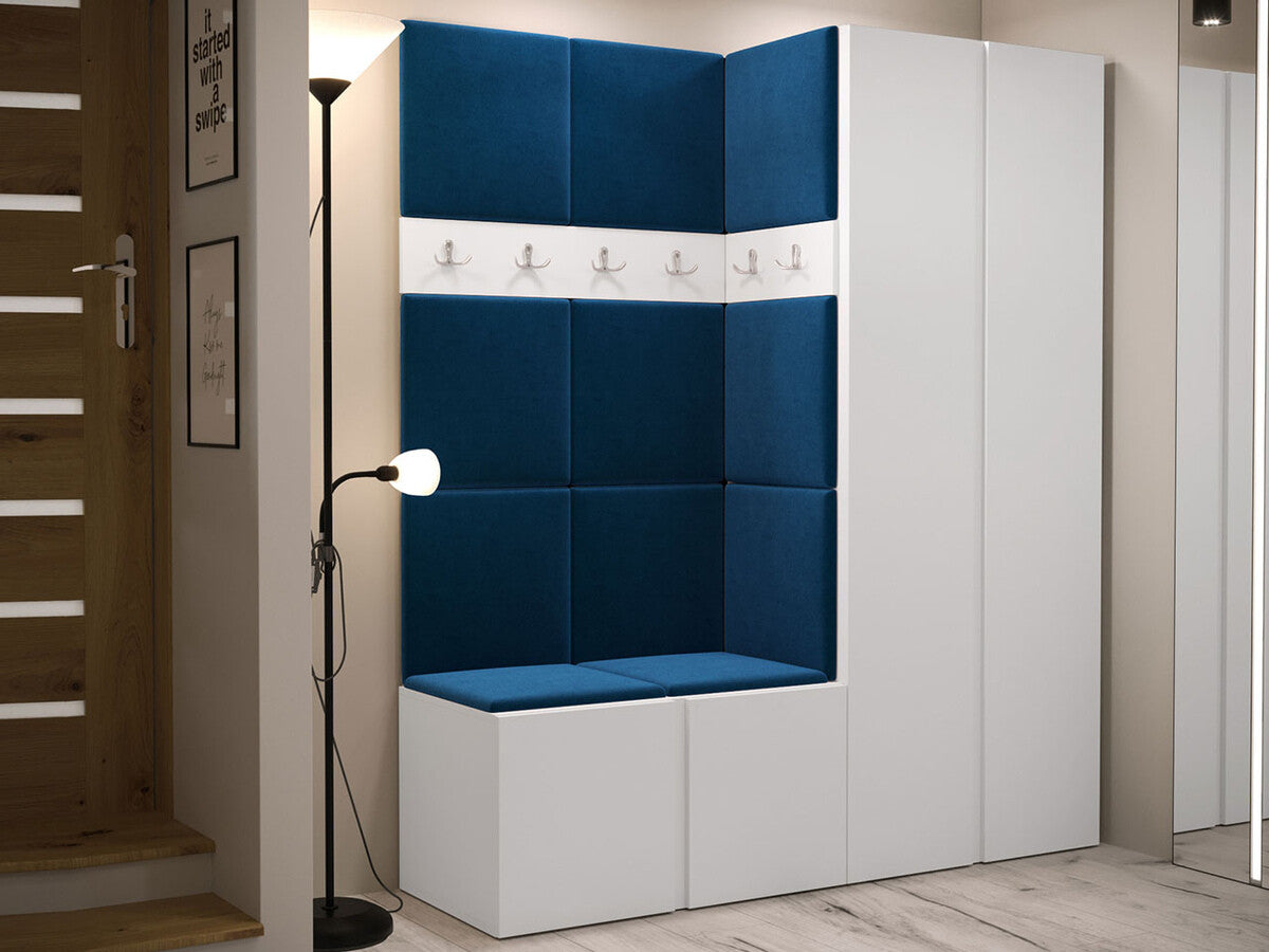 Előszoba garnitúra ORION III (Tavasz III), Keret színe: Fehér, Puha falpanel színe: Manila 26