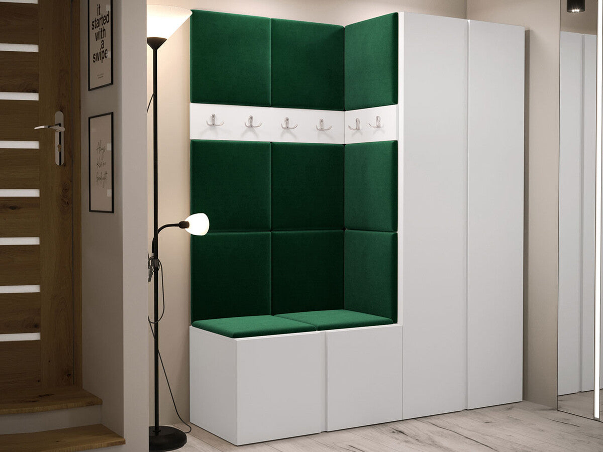 Előszoba garnitúra ORION III (Tavasz III), Keret színe: Fehér, Puha falpanel színe: Manila 35