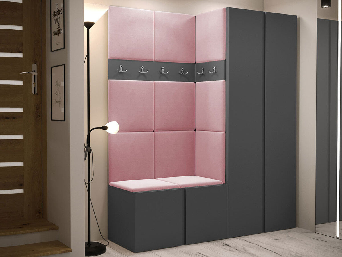 Előszoba garnitúra ORION III (Tavasz III), Keret színe: Grafit, Puha falpanel színe: Manila 09