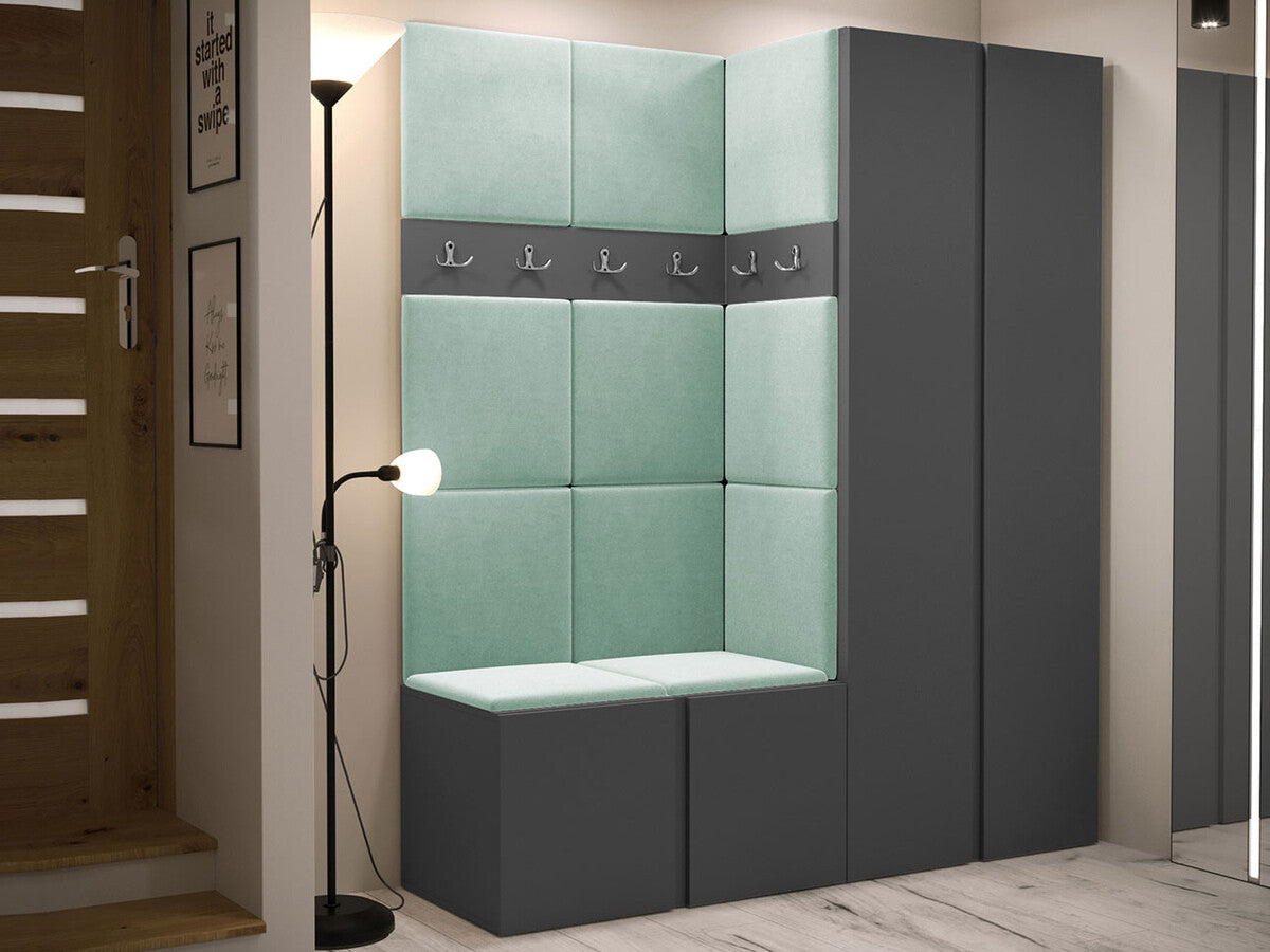 Előszoba garnitúra ORION III (Tavasz III), Keret színe: Grafit, Puha falpanel színe: Manila 11