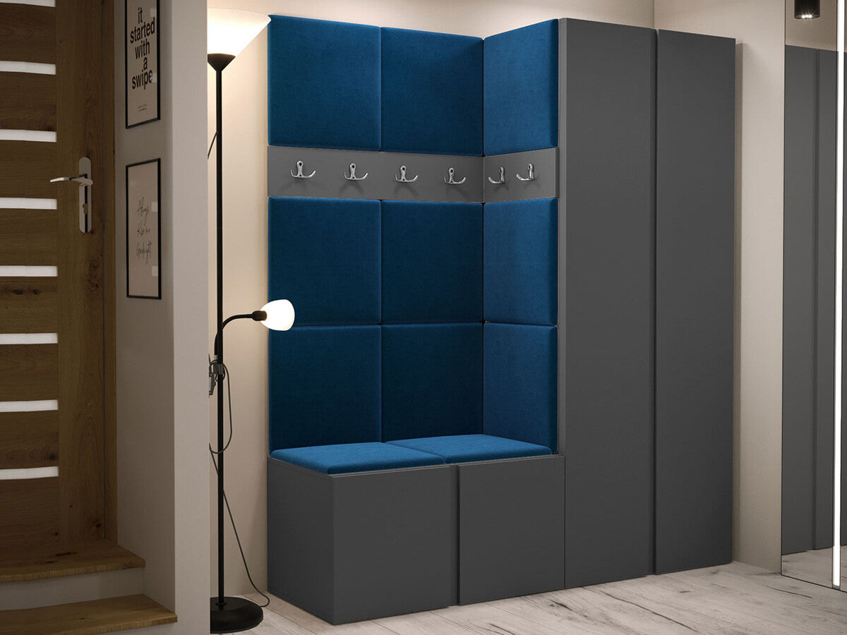 Előszoba garnitúra ORION III (Tavasz III), Keret színe: Grafit, Puha falpanel színe: Manila 26