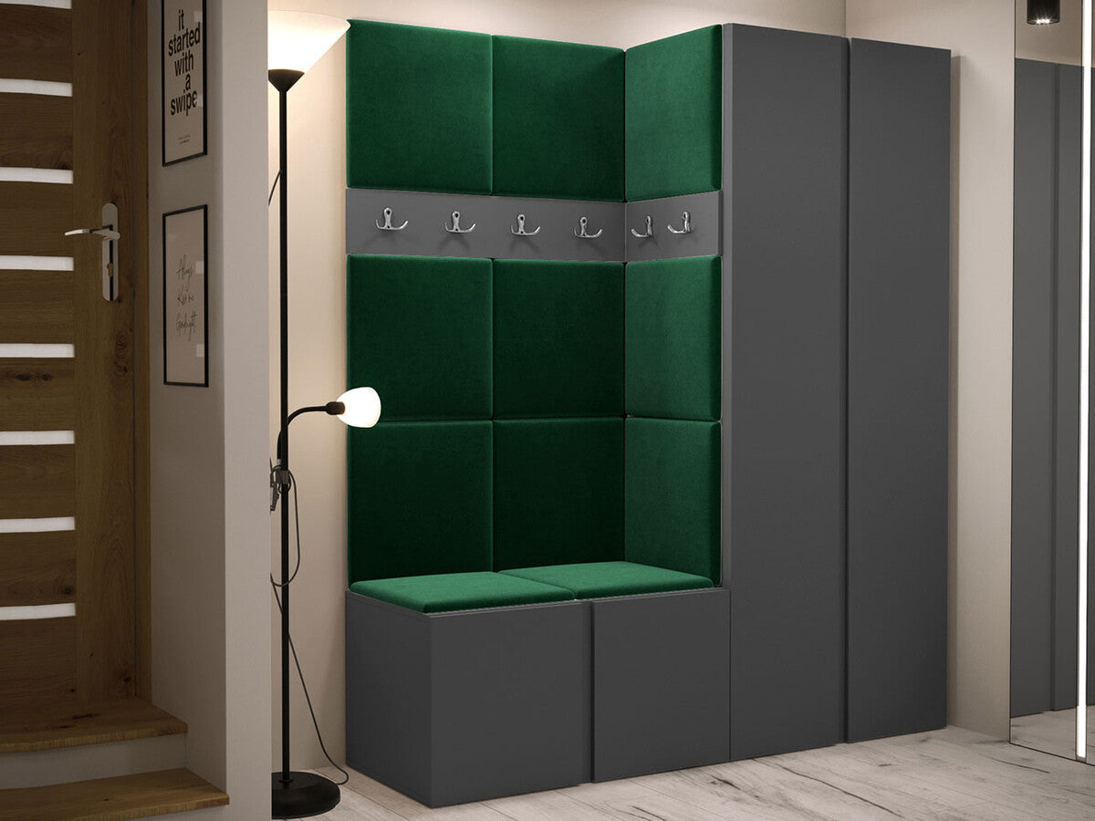 Előszoba garnitúra ORION III (Tavasz III), Keret színe: Grafit, Puha falpanel színe: Manila 35