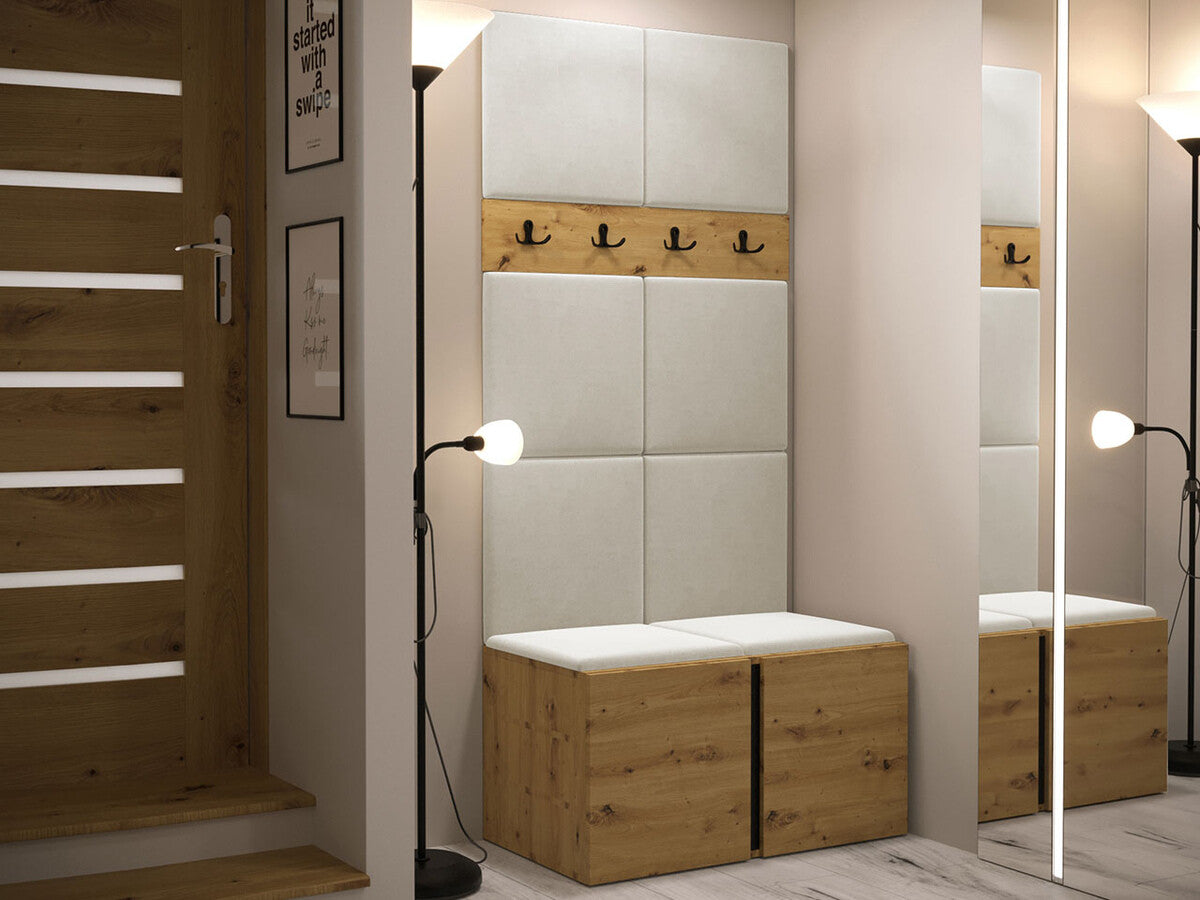 Előszoba garnitúra ORION IV (Tavasz IV), Keret színe: Artisan tölgy, Puha falpanel színe: Manila 02