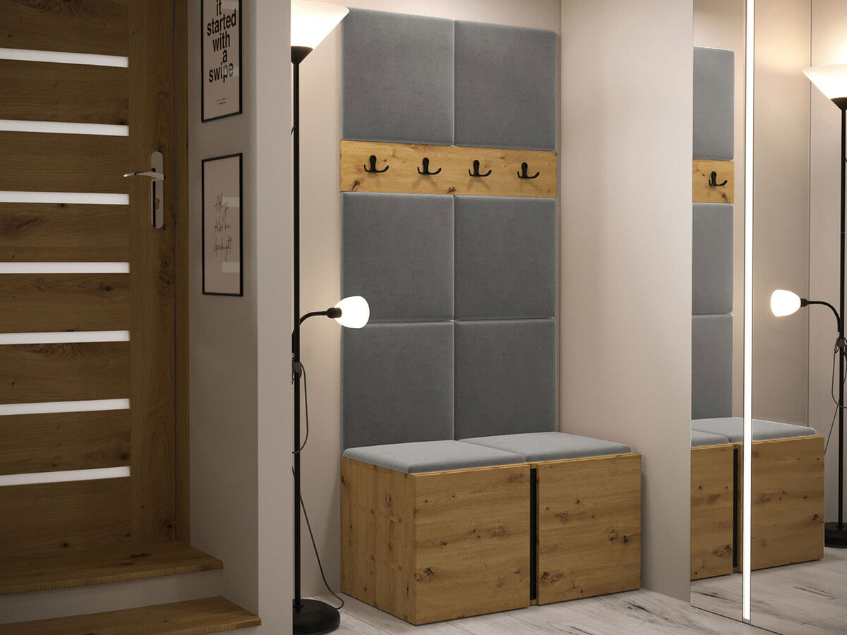 Előszoba garnitúra ORION IV (Tavasz IV), Keret színe: Artisan tölgy, Puha falpanel színe: Manila 16