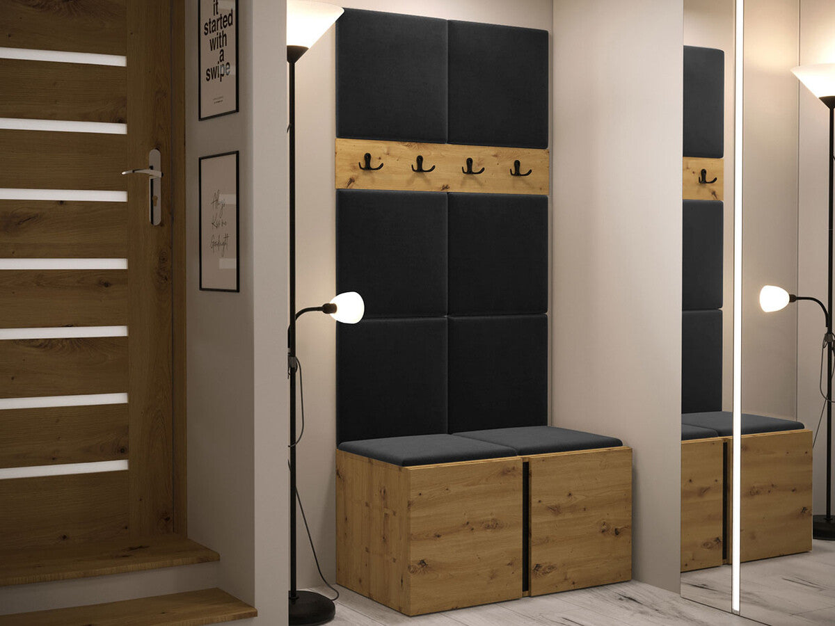 Előszoba garnitúra ORION IV (Tavasz IV), Keret színe: Artisan tölgy, Puha falpanel színe: Manila 18