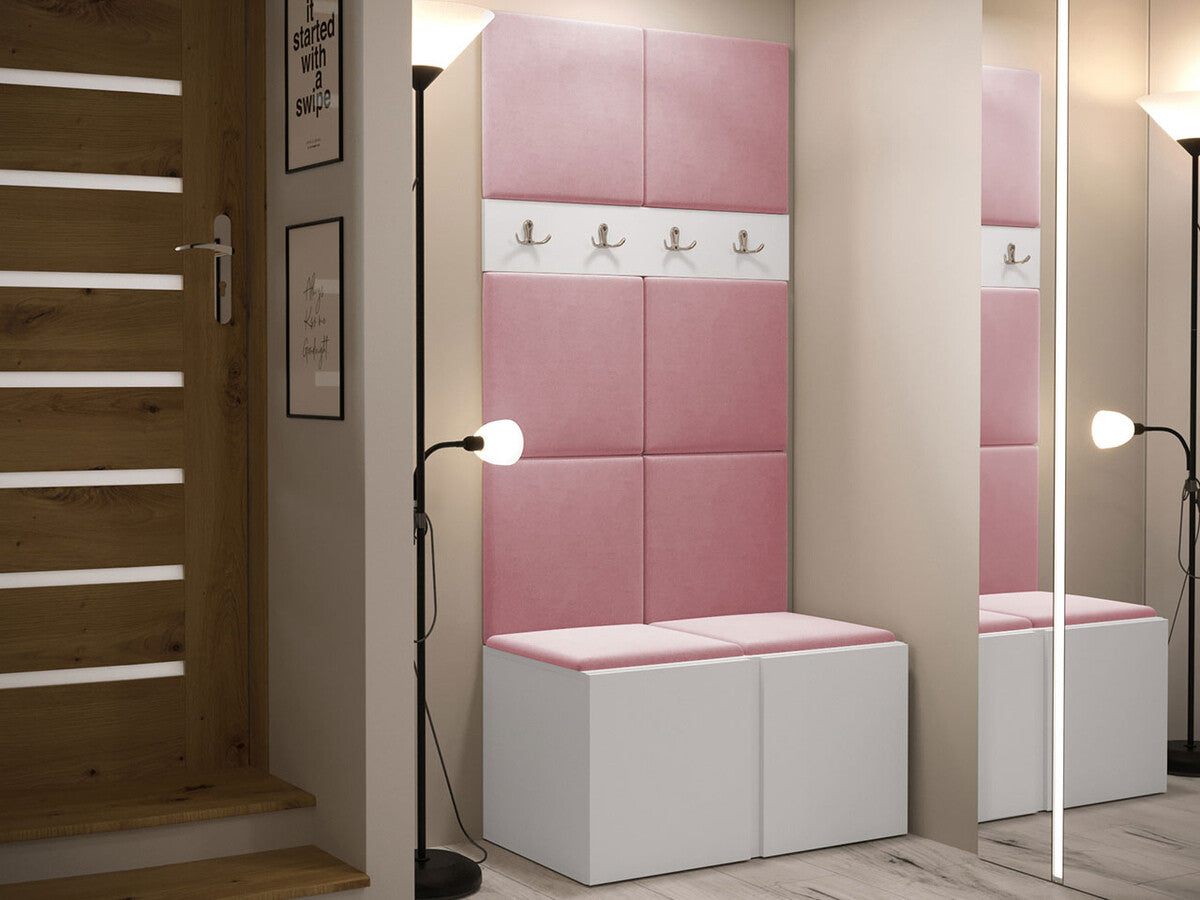 Előszoba garnitúra ORION IV (Tavasz IV), Keret színe: Fehér, Puha falpanel színe: Manila 09