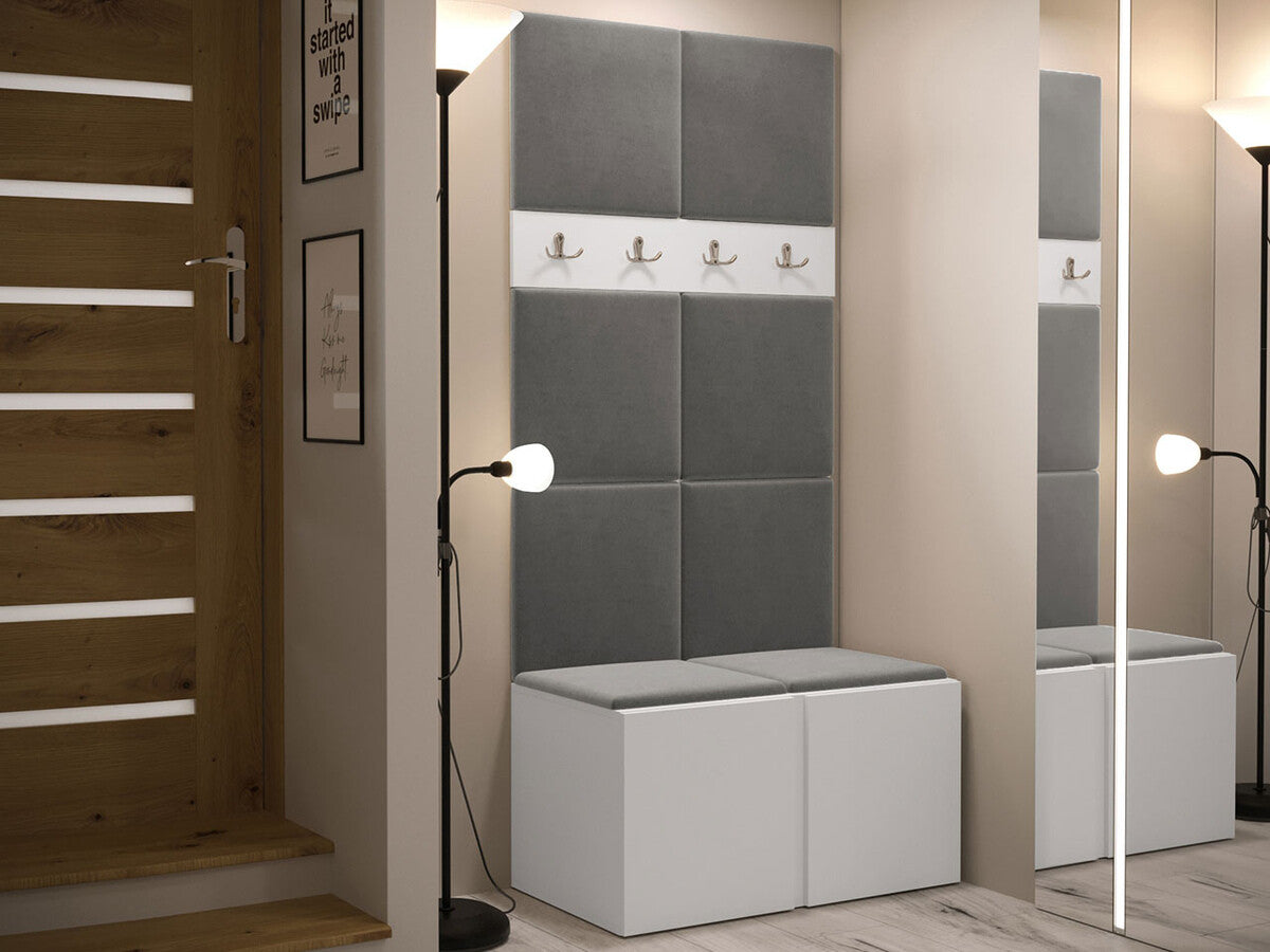 Előszoba garnitúra ORION IV (Tavasz IV), Keret színe: Fehér, Puha falpanel színe: Manila 16