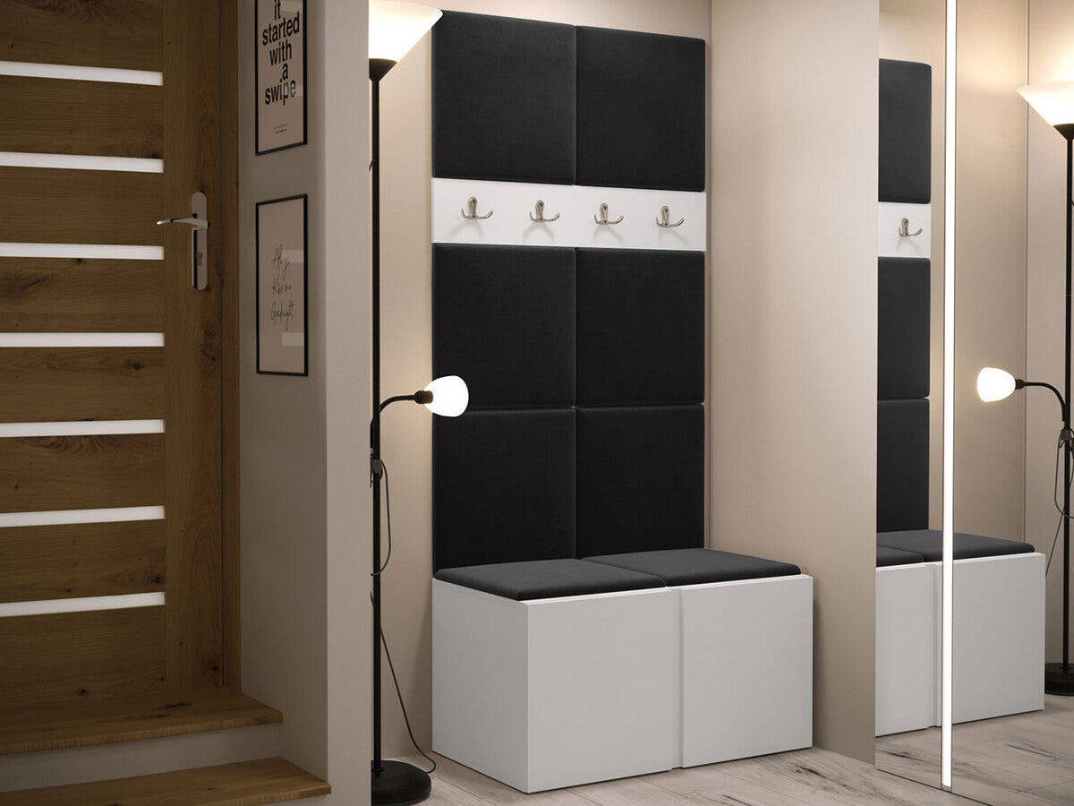 Előszoba garnitúra ORION IV (Tavasz IV), Keret színe: Fehér, Puha falpanel színe: Manila 18