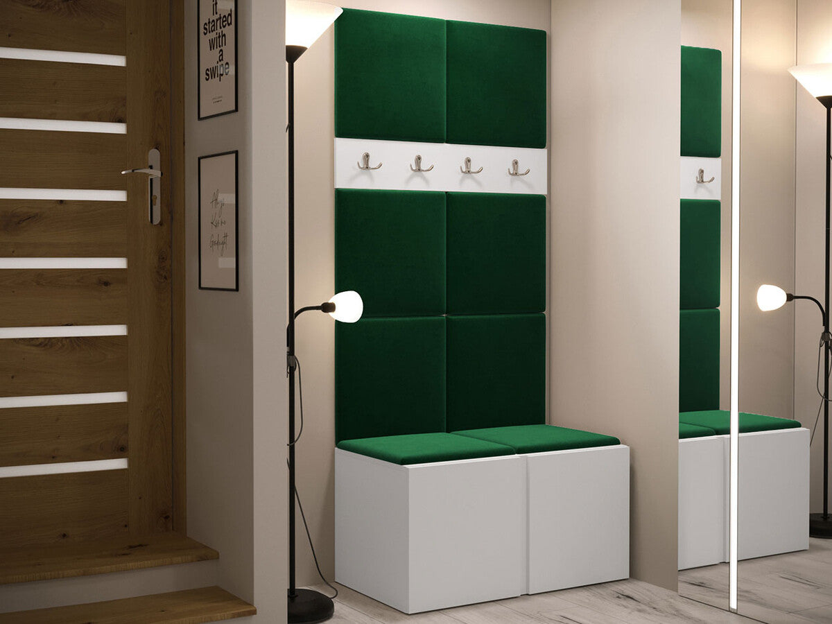 Előszoba garnitúra ORION IV (Tavasz IV), Keret színe: Fehér, Puha falpanel színe: Manila 35