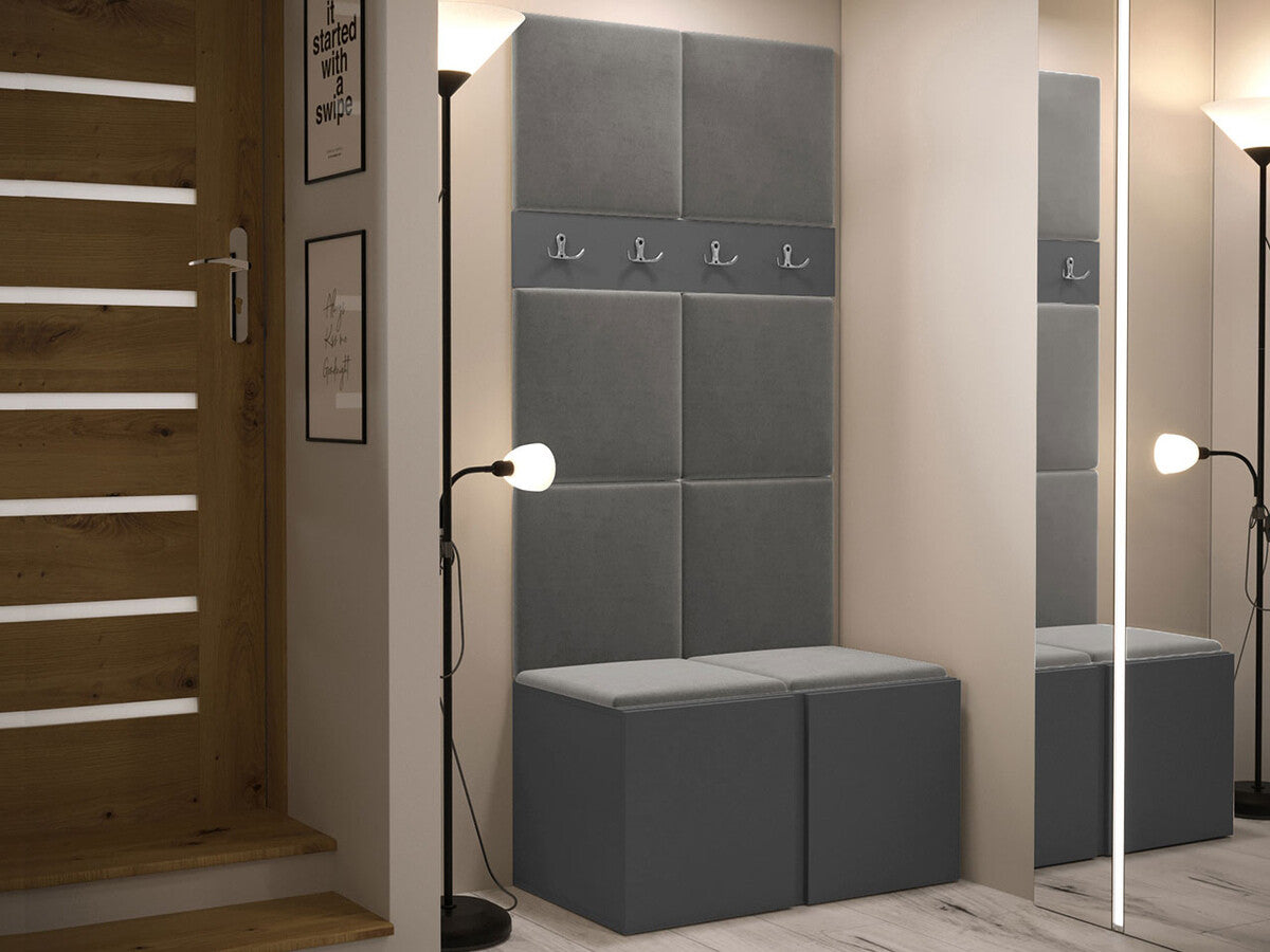 Előszoba garnitúra ORION IV (Tavasz IV), Keret színe: Grafit, Puha falpanel színe: Manila 16